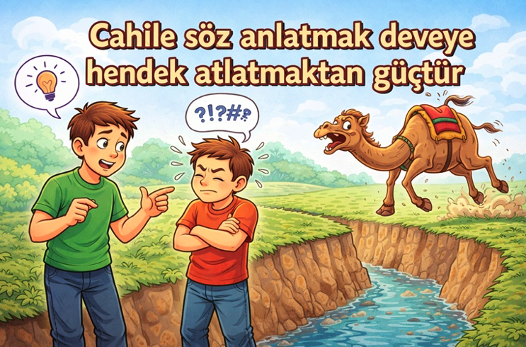 Cahile söz anlatmak deveye hendek atlatmaktan güçtür